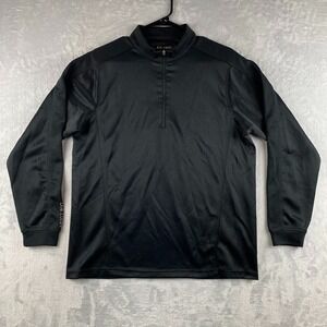 Black Clover 1/4 Zip Pullover Mens Medium Black Sweatshirt Jacket Shiny